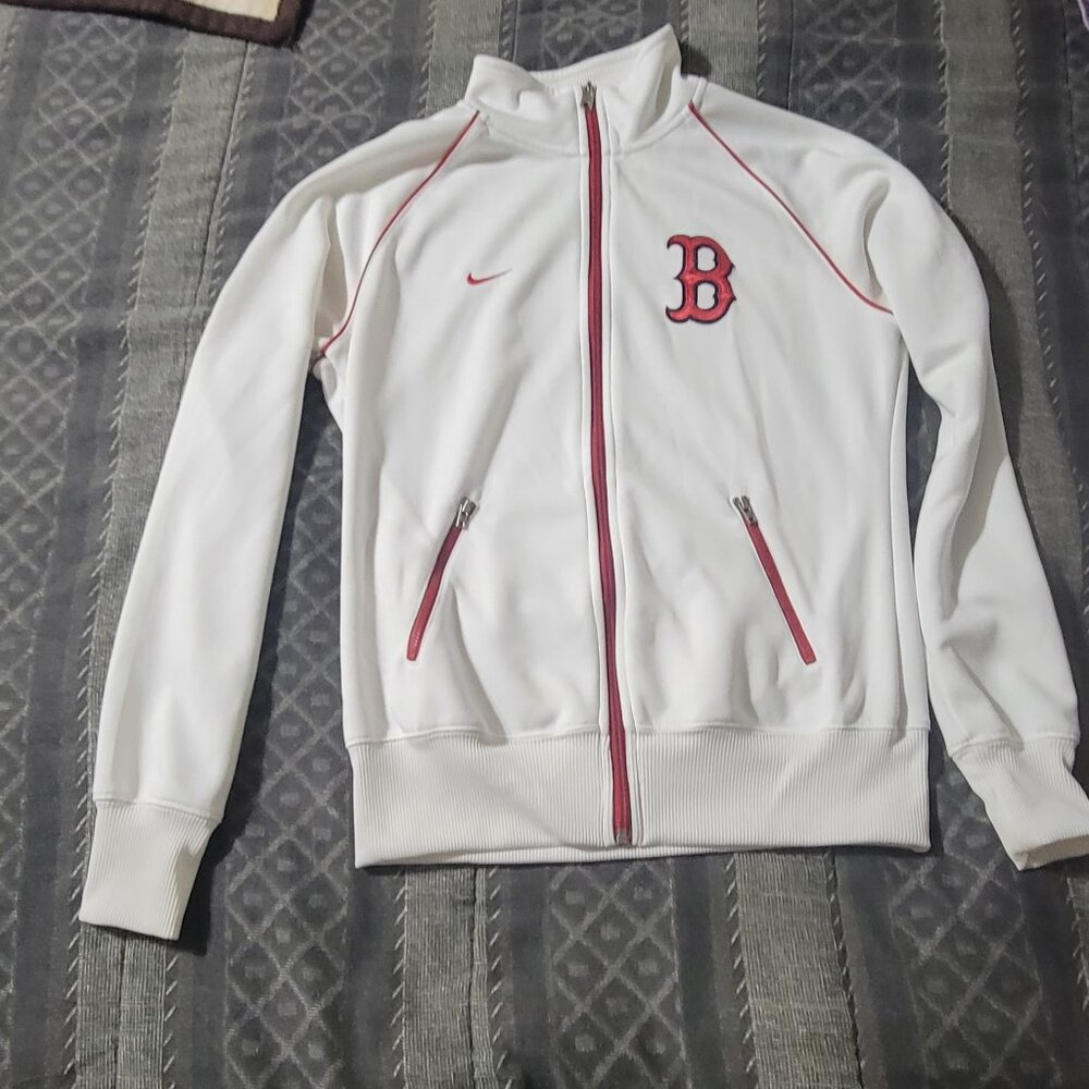 Boston redsox whiye zip up womens medium